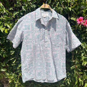 70's  Hawaiian Shirt - Mele Kalikimaka - Size Medium - Liberty House -Cooke St